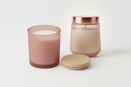 16 oz & 12 oz Colored Frosted Glass Candle Bundle